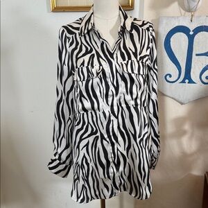 Timing satin zebra blouse